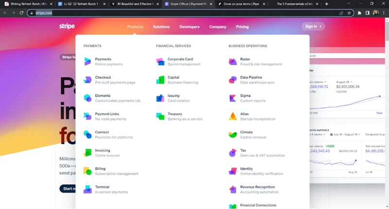 Menu web