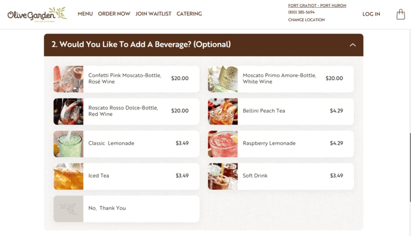 Menu website