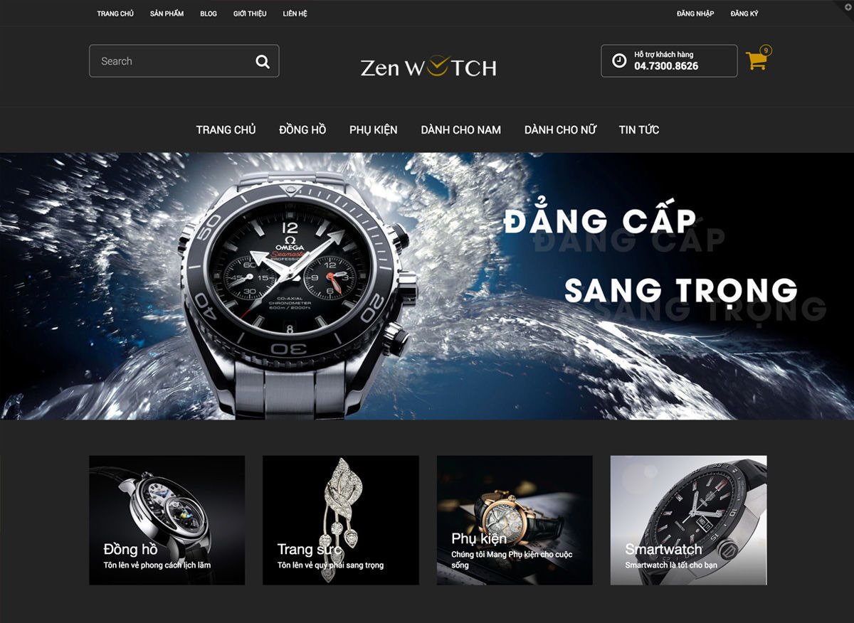 thiết kế website đồng hồ